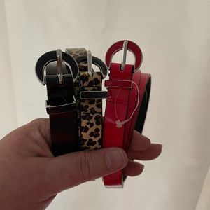 Kenneth Cole Reaction - set of 3 skinny belts XL